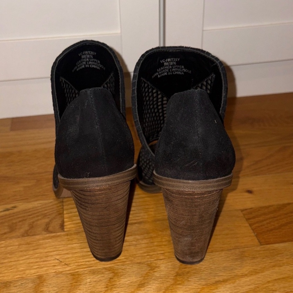 Vince Camuto Black Peep-Toe Wedge Heels - Picture 5 of 7